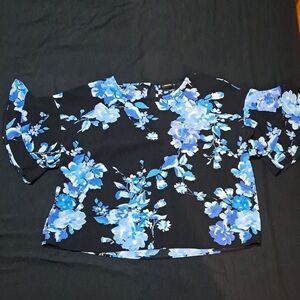 Elegant Blue Floral Women's Blouse